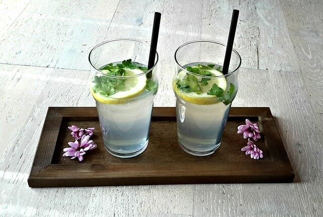  dois copos de água com limão